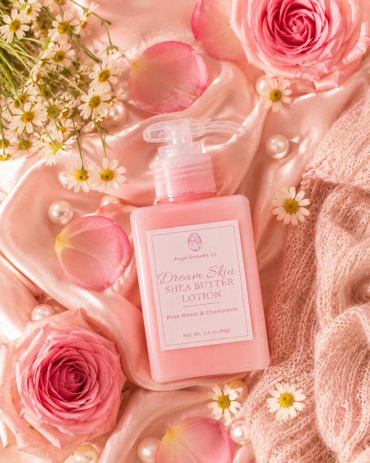 Dream skin Shea butter Lotion- Rose water & chamomile (3.4oz)