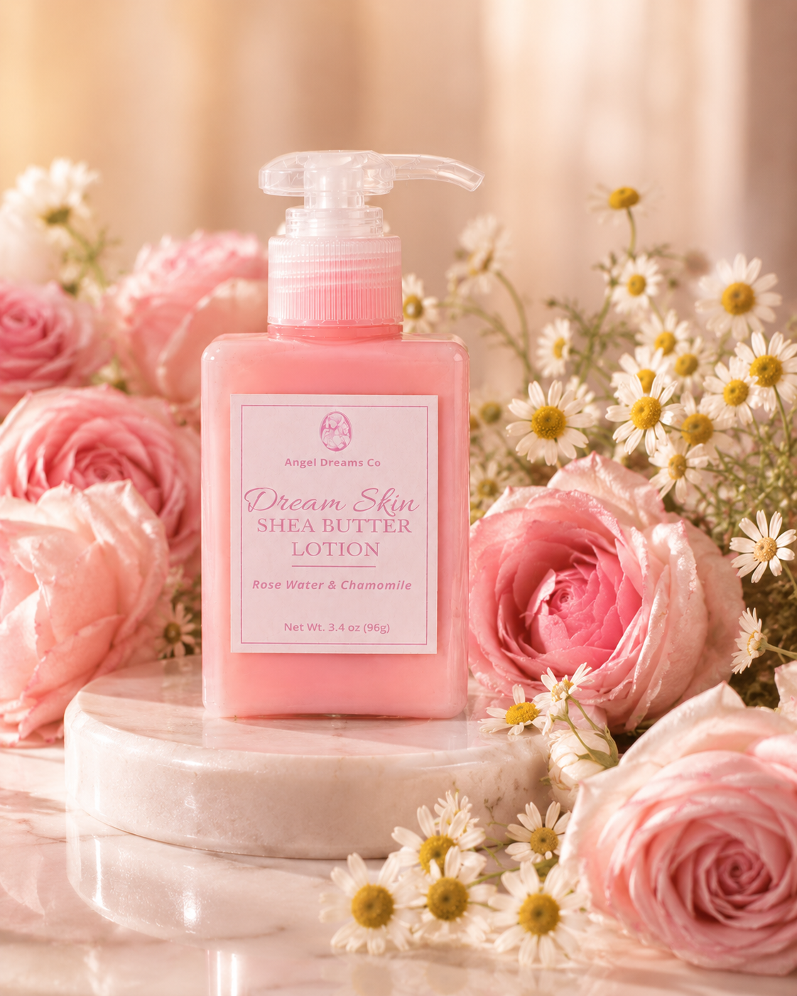 Dream skin Shea butter Lotion- Rose water & chamomile (3.4oz)